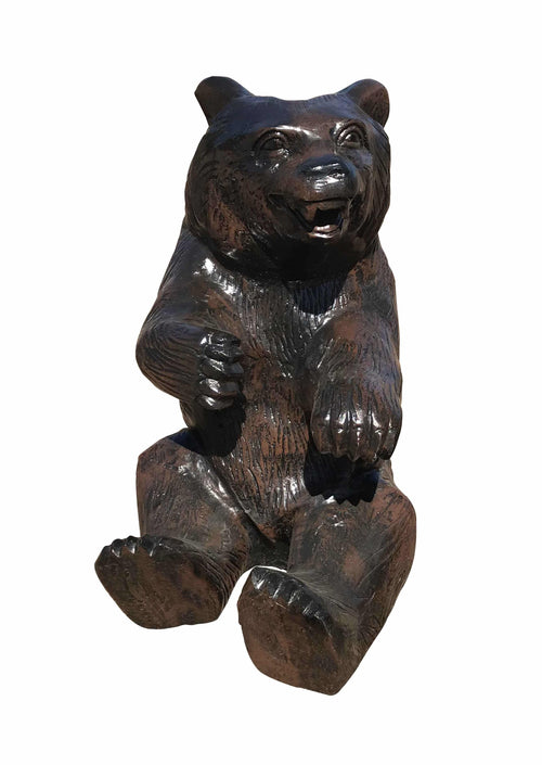 Sitting Bear Cub Left Paw Up Aluminum Home Decor