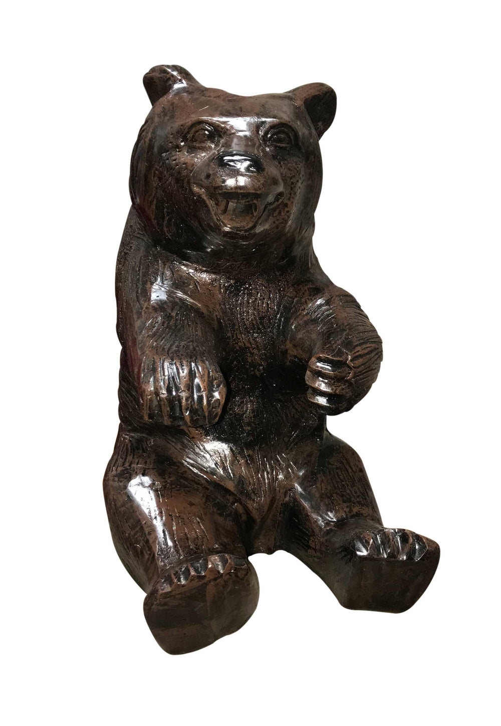 Sitting Bear Cub Right Paw Up Aluminum Home Decor