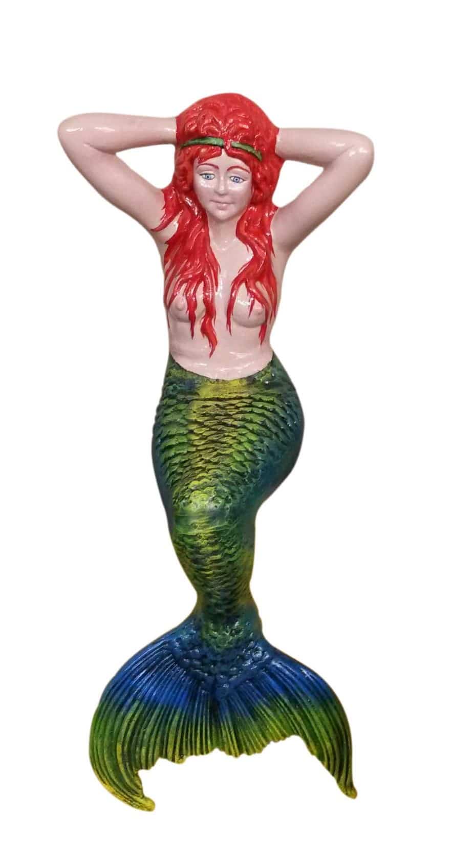 Custom Painted Mermaid Sitting Aluminum Garden Statues