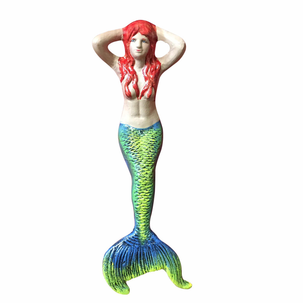 Custom Painted Small Mermaid Sitting Aluminum Garden Statues