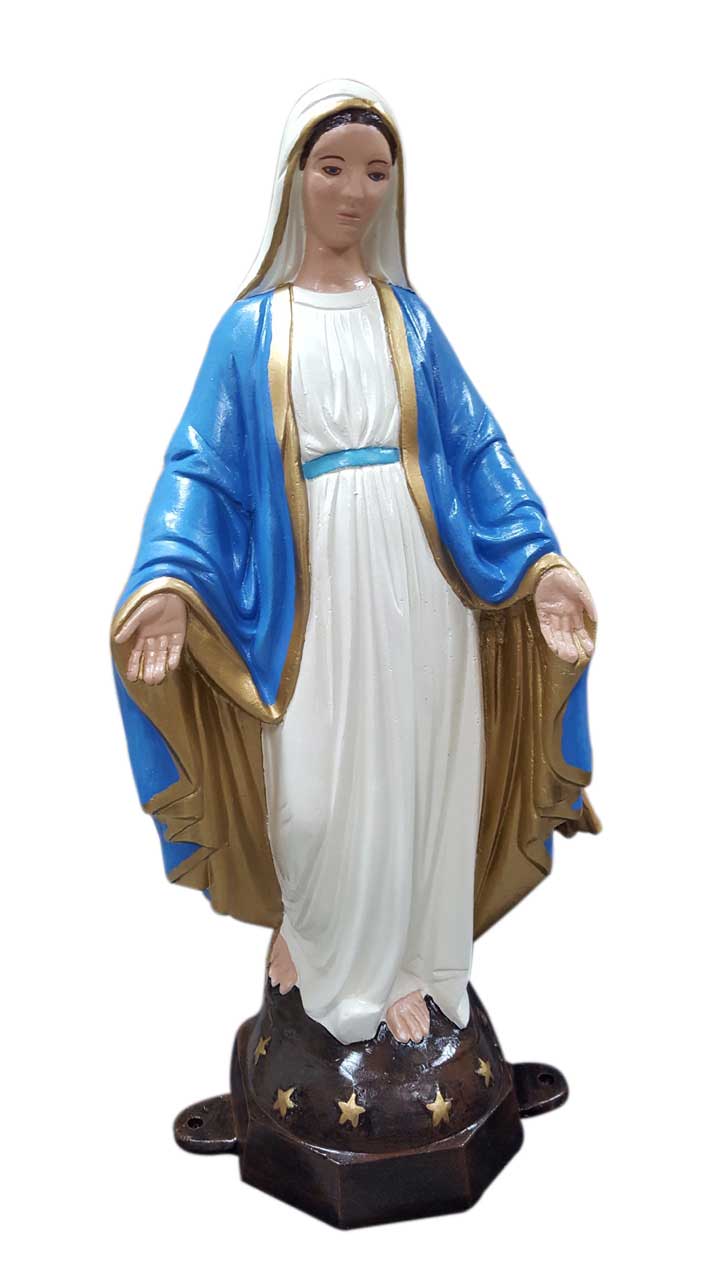 Custom Painted 3Ft Virgin Mary with Base Aluminum Home or Outdoor Statues