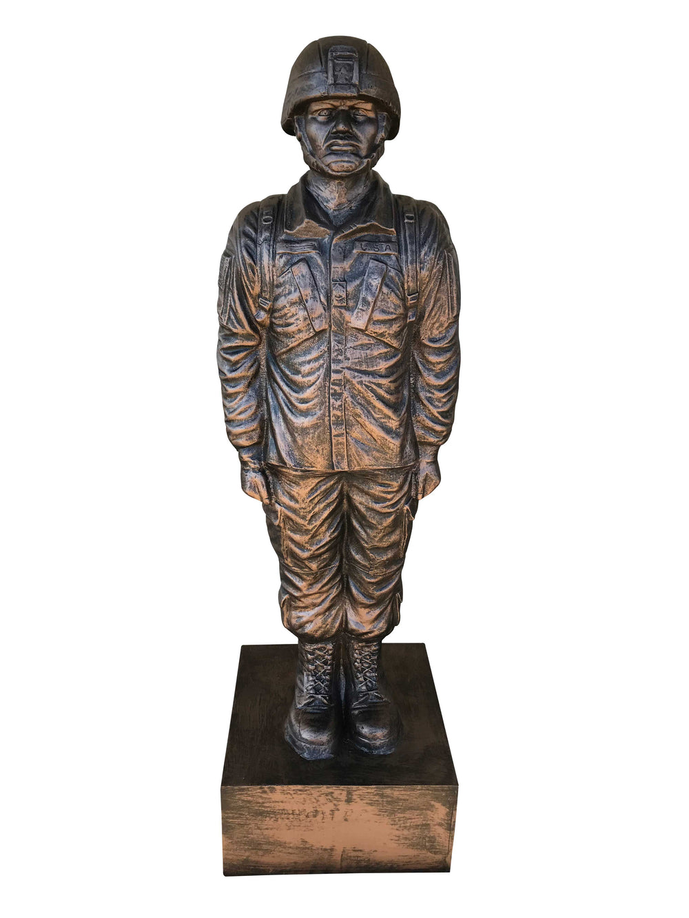 Patriotic Soldier on Base Aluminum Indoor/Outdoor Statue