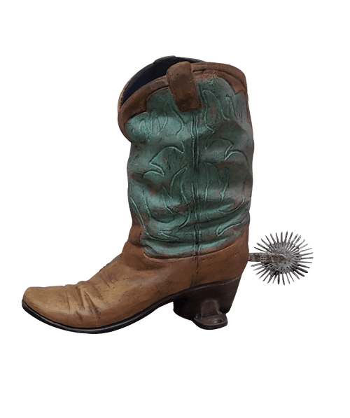 Squished Boot Green Aluminum Home Decor