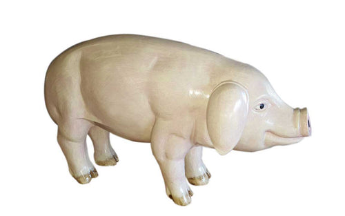 Standing Baby Pig Lifelike Color Aluminum Garden Statues